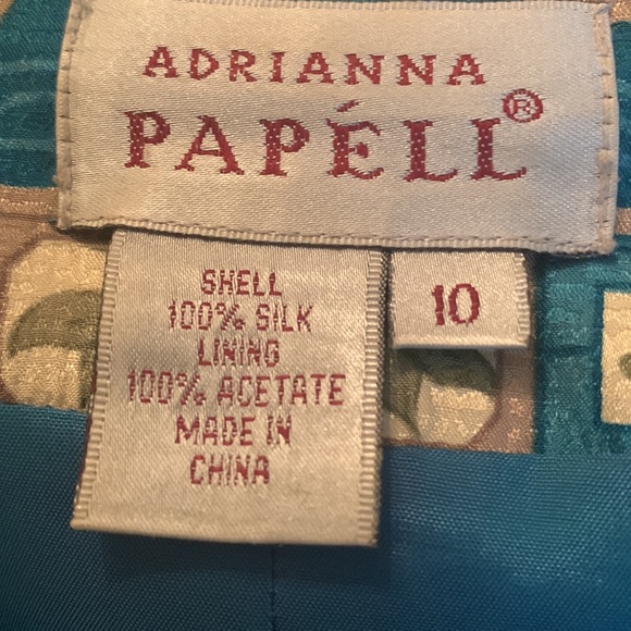 - VNTG ADRIANNA PAPELL Silk Jacket SZ.10 - Picture 4 of 5